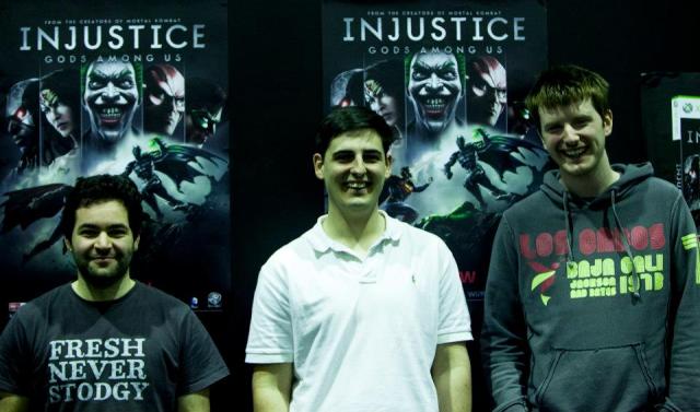 Mike won the first Injustice tourney. From left, Gab, Mike, Viper (Ben)